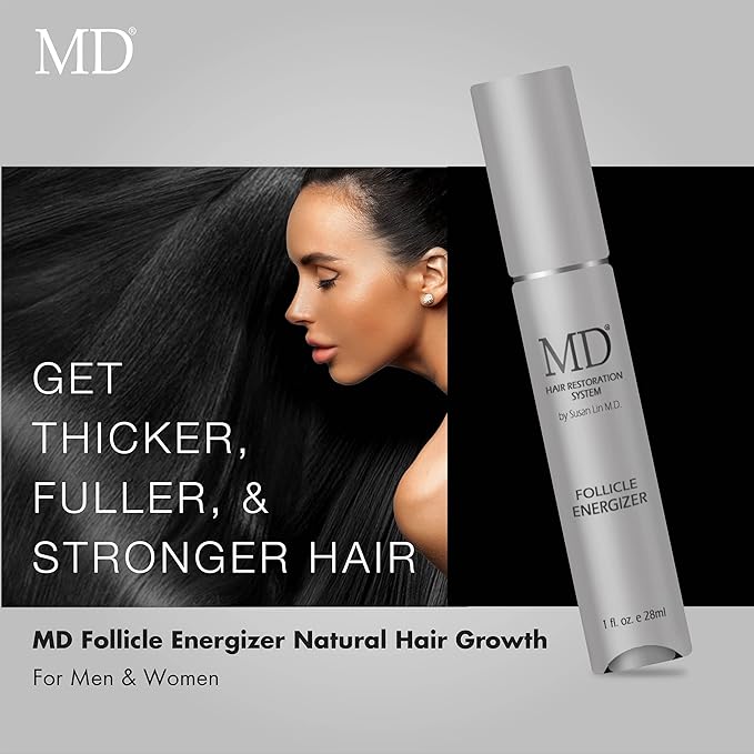 MD Follicle Energizer | Natural Hair Growth Serum | Biotin Infused to Block DHT Production and Prevents Hair Loss | 1 Fl Oz 60-Days Supply