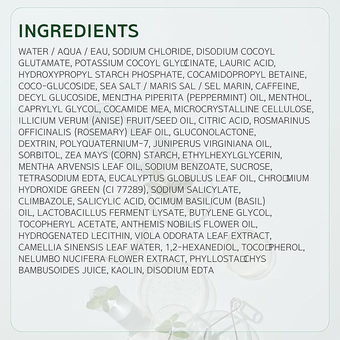 Scalp Strengthening Scrub for Hair Growth & Anti-Loss | Vegan Treatment with Rosemary and Sea Salt, Gentle Moisturizing Exfoliator, Eliminates Build Up & Odor, Sulfate Free, Korean, 7.33 Fl oz.