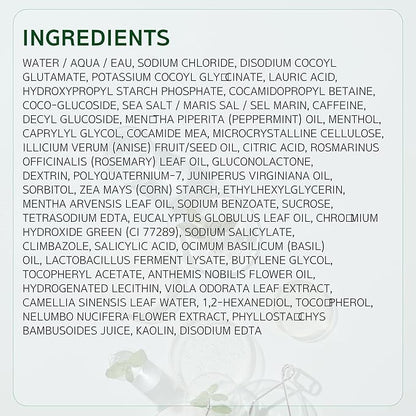 Scalp Strengthening Scrub for Hair Growth & Anti-Loss | Vegan Treatment with Rosemary and Sea Salt, Gentle Moisturizing Exfoliator, Eliminates Build Up & Odor, Sulfate Free, Korean, 7.33 Fl oz.