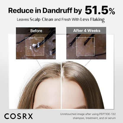 COSRX PEPTIDE 132 Hair Care Set - Bonding Shampoo, Treatment & Oil Serum, Bond Repair Treatment Hair Gift Set for Damaged, Dry Hair, Daily Scalp Treatment for Dandruff, Dry, Itchy or Flaky Scalp