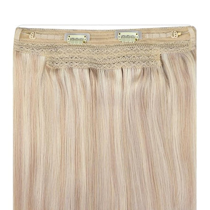 YoungSee Wire Hair Extensions for Women Blonde Highlight Wire Extensions Human Hair Dark Ash Blonde Highlight Bleach Blonde Hidden Wire Hair Extensions 130G 20Inch