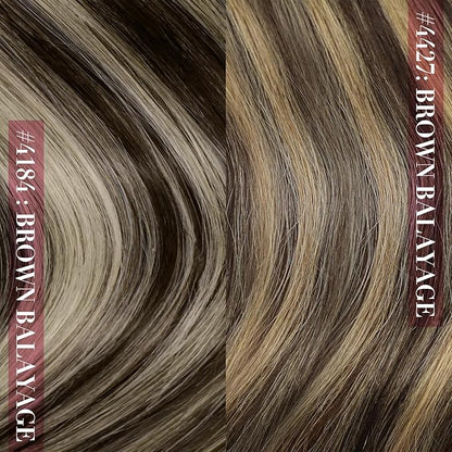 YoungSee 135G Clip in Hair Extensions Brown Balayage Clip in Extensions Real Human Hair Chocolate Brown with Ash Blonde Balayage Regain Confidence 16Inch 7pcs