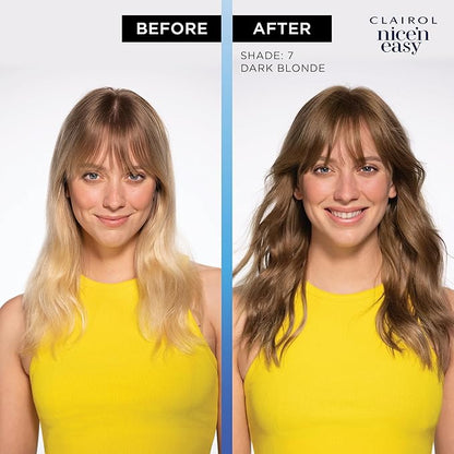 Clairol Nice'n Easy Permanent Hair Dye, 6.5G Lightest Golden Brown Hair Color, Pack of 3
