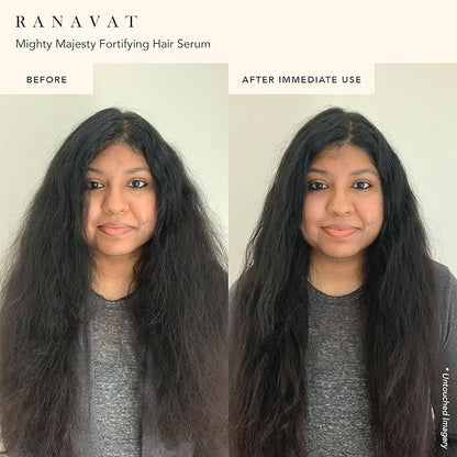 RANAVAT Mighty Majesty Travel Size Hair Serum - Fortifying Hair Oil Serum for Scalp Hydration, Frizz Control, & Hair Shine - With Jasmine and Amla Extract (0.5 oz)