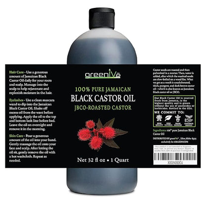 GreenIVe - Jamaican Black Castor Oil - 100% Pure - Exclusively on Amazon (32 Ounce)