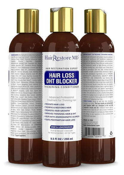 HAIR LOSS DHT Thickening CONDITIONER Sage-Lemongrass Biotin Hair Growth, Caffeine, Hair Loss Thinning and Fine Hair, Regrowth Thickening Products