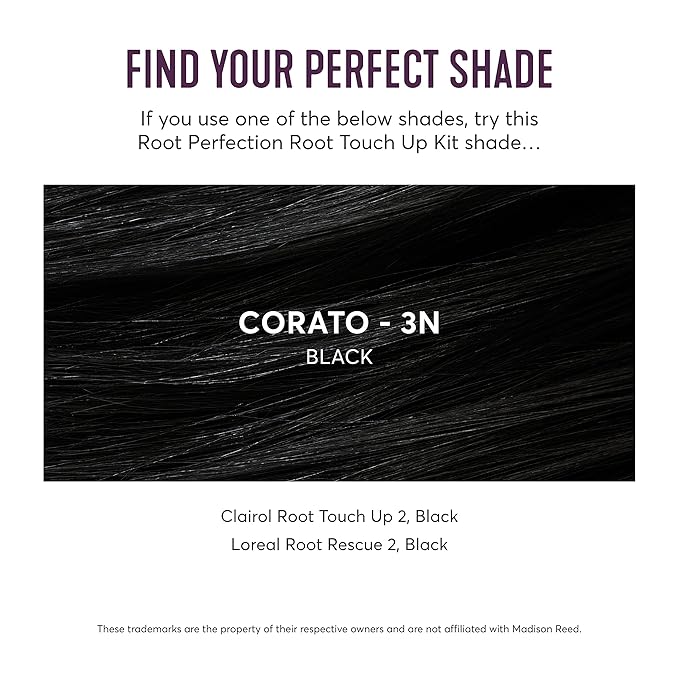 Madison Reed Root Perfection Permanent Root Touch Up, Black 3N Corato, 10 Minutes for 100% Gray Root Coverage, Ammonia-Free Hair Dye, Two Applications