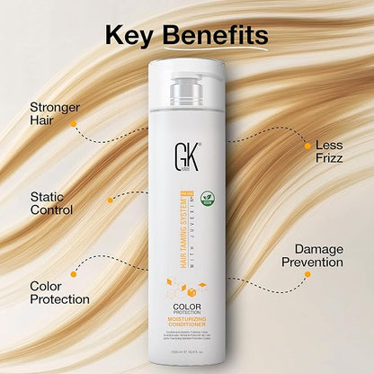 GK HAIR Moisturizing Conditioner Colored Hair Treated for Dry Damaged Repair Curls Intense Hydration Strengthening Frizz Control Keratin Treatment Argan Oil Paraben, Phthalate & Sulfate Free 33.8 OZ