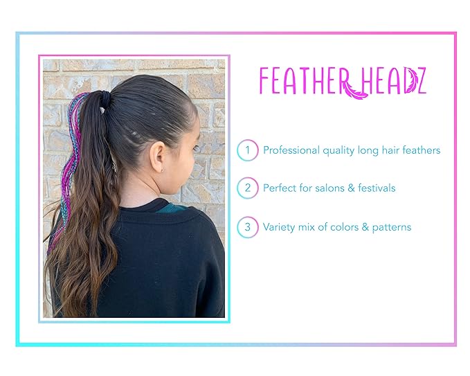 21 Hot Pink & Turquoise Grizzly Hair Extensions – 9”–14” Long – DIY Rooster Kit with 20 Micro-Link Beads – 100% Real Feathers – Eye-Catching Boho Style