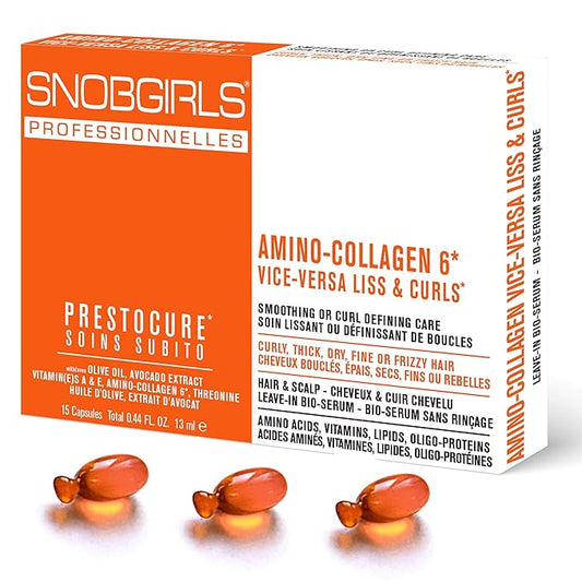 Anti Frizz Hair Oil Capsules – SNOBGIRLS VICE-VERSA CURLS Vegan Leave-In Serum for Curly & Frizzy Hair with Coconut, Avocado, Vitamins, Biotin & Hyaluronic Acid. Color Safe & Heat Protectant – 15 Ct
