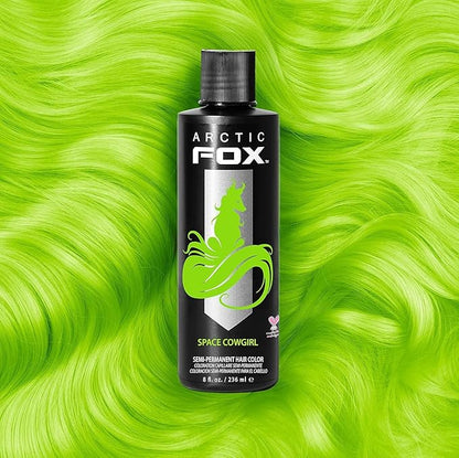 Arctic Fox Semi-Permanent Hair Dye, Vegan & Cruelty-Free, Vibrant Green Hair Color, Ammonia-Free, Peroxide-Free, Conditioning Formula, Space Cowgirl, 8 Fl Oz (Pack of 2)