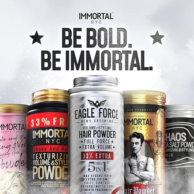 Immortal NYC Eagle Force Volume & Styling Powder - 33% MORE (1 Oz), Max Strong Hold, Natural Matte Dry Look - Residue-Free for All Hair Types