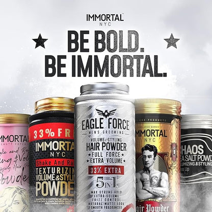 Immortal NYC Eagle Force Volume & Styling Powder - 33% MORE (1 Oz), Max Strong Hold, Natural Matte Dry Look - Residue-Free for All Hair Types