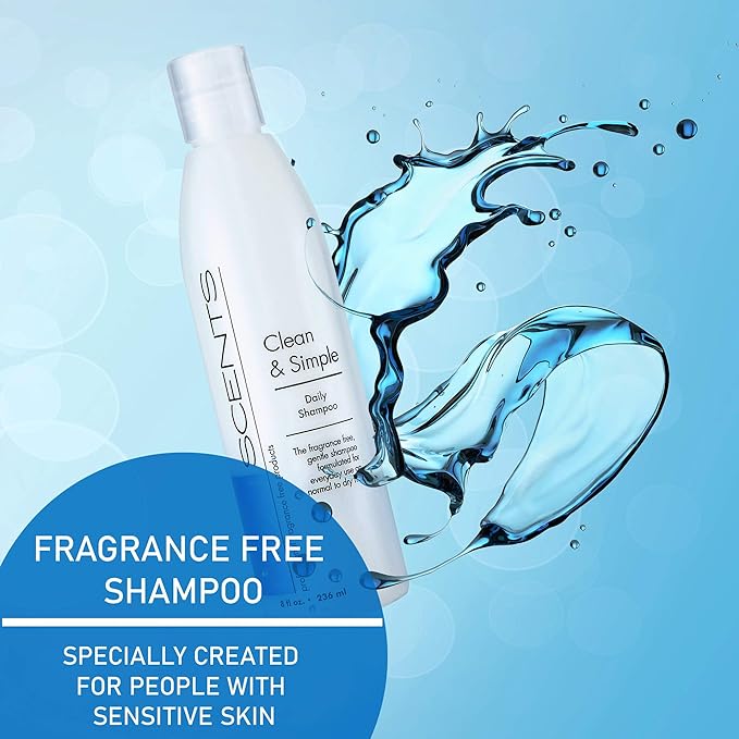 Nonscents Made in USA - Fragrance Free Shampoo - Organic Formula, Hypoallergenic for All Hair Types, Hydrating & Moisturizing Unscented Shampoo for Dry Scalp with Keratin and Silk Amino Acids
