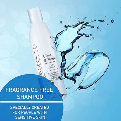 Nonscents Made in USA - Fragrance Free Shampoo - Organic Formula, Hypoallergenic for All Hair Types, Hydrating & Moisturizing Unscented Shampoo for Dry Scalp with Keratin and Silk Amino Acids