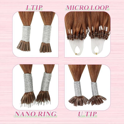 YoungSee U Tip Hair Extensions Copper UTip Hair Extensions Human Hair Copper 16In U Tip Keratin Hair Extensions Copper Pre Bonded Hair Extensions Comfortable and Soft Hair Extensions Utip 50s/25G