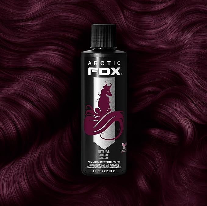 Arctic Fox Semi-Permanent Hair Color Dye, Vegan & Cruelty-Free, Ammonia-Free, Conditioning, Long Lasting, Rich Burgundy Red, For All Hair Types, Ritual, 8 Fl Oz (Pack of 2)