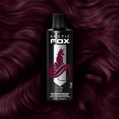 Arctic Fox Semi-Permanent Hair Color Dye, Vegan & Cruelty-Free, Ammonia-Free, Conditioning, Long Lasting, Rich Burgundy Red, For All Hair Types, Ritual, 8 Fl Oz (Pack of 2)