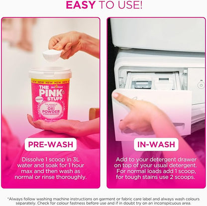 Stardrops The Pink Stuff Miracle Laundry Stain Remover Kit – Oxi Powder for Whites & Colors, Stain Remover Spray – Tough on Stains, Gentle on Fabrics (3-Pack)