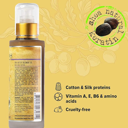 Hair Oil with Shea Butter & Keratin- Restore, Revive, Nourish for Dry, Damaged & Color Treated Hair, 3.38 Fl Oz/100 ml
