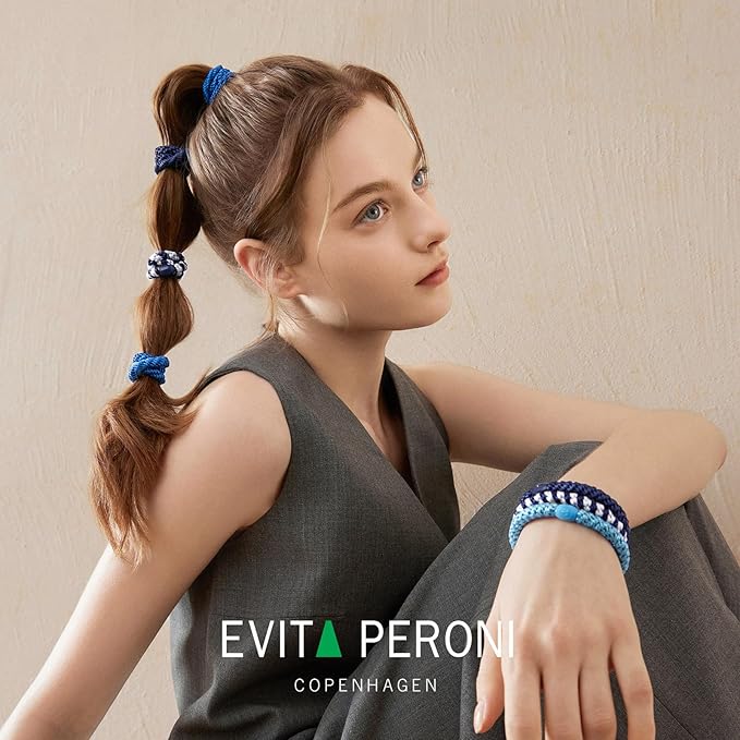 EVITA PERONI Hair Ties 12 Pcs Set, High Elastic Ponytail Holders, Hair Ties No Damage, Elastic Ties for Thick Hair Women Men, Gifts for Mother Sister Girlfriend (Amber Shadow)