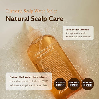 Turmeric Scalp Water Scaler | Scalp Exfoliator for Itchy Dry Scalp, Thinning Hair, Buildup Remover, Treatment for Excess Sebum Oily Greasy Hair | Korean Hair Care Products, 1.69 fl oz