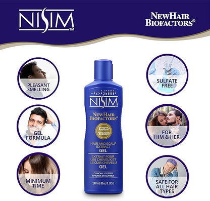 NISIM NewHair BioFactors Hair and Scalp Gel with AnaGain - Specially Formulated for Normal to Dry Hair to Maximize Natural Growth Cycle (8 Ounce / 240 Milliliter)