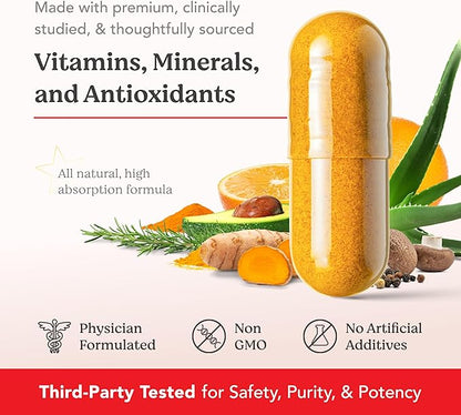 HAIRtamin Advanced Formula Hair Growth Supplement for Women & Men, Supports Stronger, Longer, Visibly Thicker Hair, With 5000 mcg Biotin, Vitamins & Antioxidants, 100% Vegan – 1 Month Supply