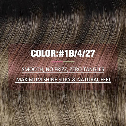 YoungSee Human Hair Tape in Extensions Balayage 14Inch 50g Tape Hair Extensions Real Human Hair Black Ombre Brown Invisible Tape in Hair Extensions 20pcs Tape Human Hair Extensions Silky Straight