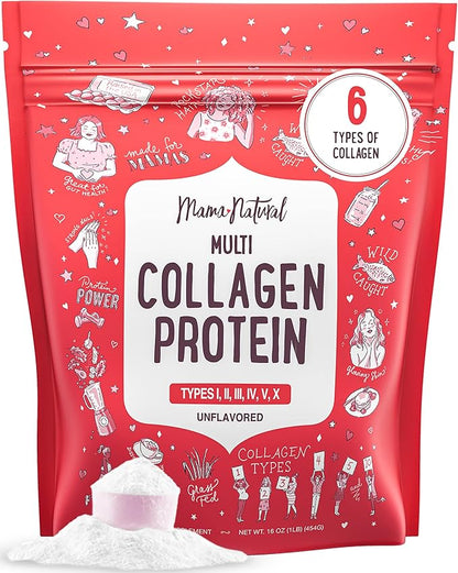 Multi Collagen Protein Powder Type I II III IV V X - Unflavored & Hydrolyzed 16Oz Pure Collagen Peptides Powder - Grass Fed Beef, Wild Fish Marine & USA Eggshell - Whole Body Collagen