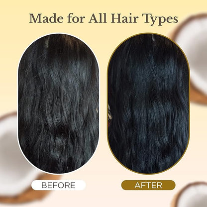 Natural Coconut Oil Hydrating Shampoo (400ml - 2 Pack) | Chemical Free Moisturizing Dandruff Formula for Dry, Damaged, Hair & Scalp | Safe on Color Treated Hair | Professional Salon Quality