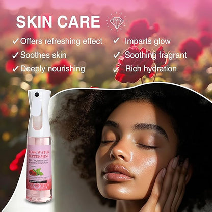 Rose Water and Peppermint Hair Scalp Moisturizing Spray with Castor Oil - For Natural Loc Care and Dreadlock Maintenance (10 oz)
