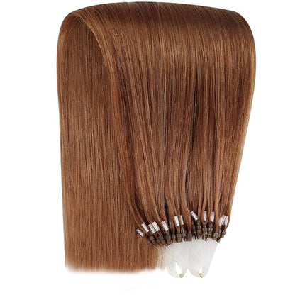 YoungSee Micro Ring Hair Extensions Copper Micro Tip Hair Extensions 16Inch Micro Link Human Hair Extensions Human Hair Extension Micro Beads 25g Bead Hair Extensions 25s