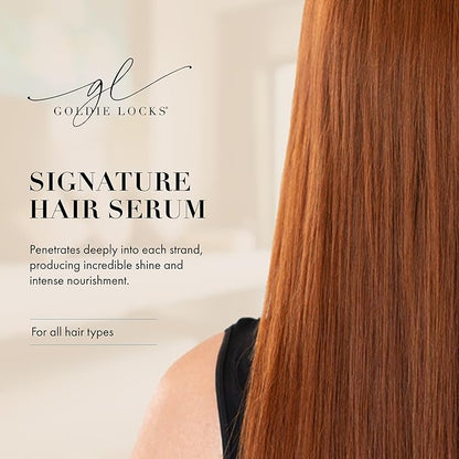 Goldie Locks Signature Serum, Strengthens & Revitalizes, Safe for Extensions & Colored Hair, Luxuriously Lightweight, Intense Nourishment & Shine, Heat & UV Protection, For All Hair Types, 1.7 fl oz
