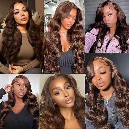 Dark Brown Bundles Human Hair Color 4 Body Wave Bundle Niegmeag Peruvian Virgin Soft and Sikly Remy Hair 3 Bundles 26 28 30 Inch Chocolate Brown Color