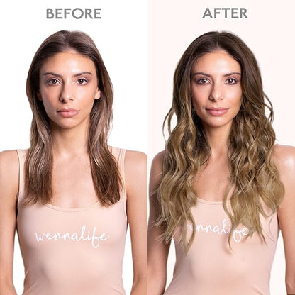 WENNALIFE Clip in Hair Extensions Real Human Hair, 18 Inch 150g 9pcs Human Hair Extensions Clip In, Balayage Chocolate Brown to Dirty Blonde Hair Extensions Clip In Real Remy Human Hair