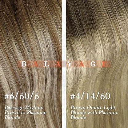 Sunny Hair Nano Bead Extensions Human Hair Brown Roots to Light Blonde Nano Hair Extensions Ombre Nano Ring Extensions Real Remy Hair 4/14/60 18inch 50g