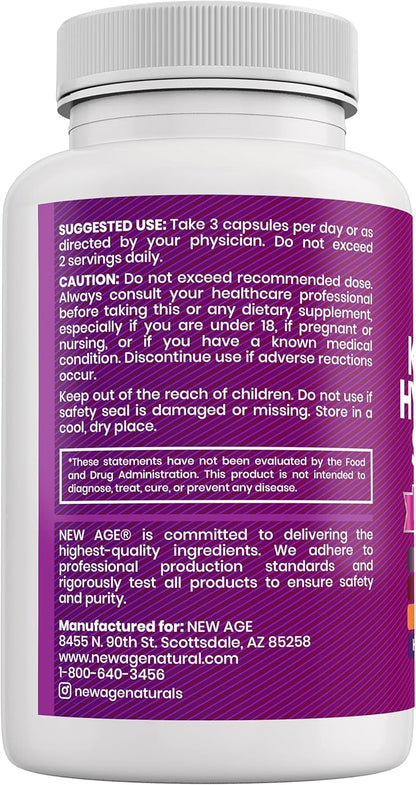 NEW AGE Collagen Pills Biotin Keratin Saw Palmetto Hyaluronic Acid - Hair Skin and Nails Vitamins and DHT Blocker with Vitamin E Folic Acid Pumpkin Seed MSM- 90 Count