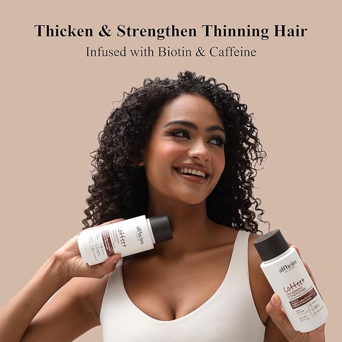 Alfheim Caffeine Shampoo and Conditioner Set | Strengthens Hair & Supports Scalp Health | Biotin & Niacinamide for Thicker, Fuller Hair | Sulfate-Free for Oily Scalp & Thinning Hair | 10.7 oz Each