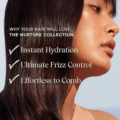 JVN Nurture Hydrating Shampoo, Moisturizing Shampoo for All Hair Types, Detangles & Softens Hair, Made with Clean Hemisqualane (10 Fl Oz)