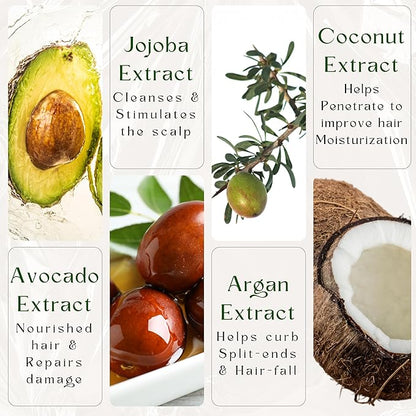 TerreVera Avocado Shampoo - Salon Quality Hydrating Formula - Sulfate & Paraben Free - Ideal for Strengthening, Dry or Color-Treated Hair – Natural Avocado, Argan, Coconut & Jojoba Oils – 16.9 fl oz