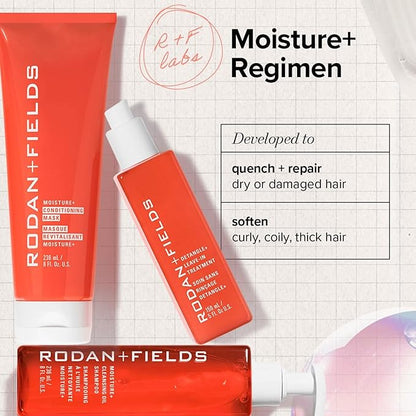 RODAN + FIELDS MOISTURE+ Cleansing Oil Shampoo | 8 Fl. Oz | Coconut Oil Infused Formula | Gentle Color Protecting Shampoo for Soft, Healthy Waves & Silky Hair | Beauty & Hair Care
