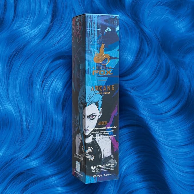 Arctic Fox Jinx Semi Permanent Hair Dye, Vibrant Blue Vegan & Cruelty Free Hair Color, Ammonia Free, Conditioning Formula, Long Lasting, For All Hair Types, 5.6 Fl Oz (Pack of 2)
