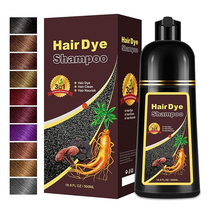 Hair Dye Shampoo 3 in 1, Long-Lasting Hair Color Shampoo with Herbal Ingredients, Instant Magic Hair Dye, Easy Application Shampoo Para Canas for Women Men 16.9 Fl Oz (Purple)
