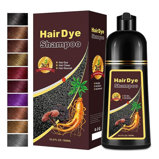 Hair Dye Shampoo 3 in 1, Long-Lasting Hair Color Shampoo with Herbal Ingredients, Instant Magic Hair Dye, Easy Application Shampoo Para Canas for Women Men 16.9 Fl Oz (Purple)