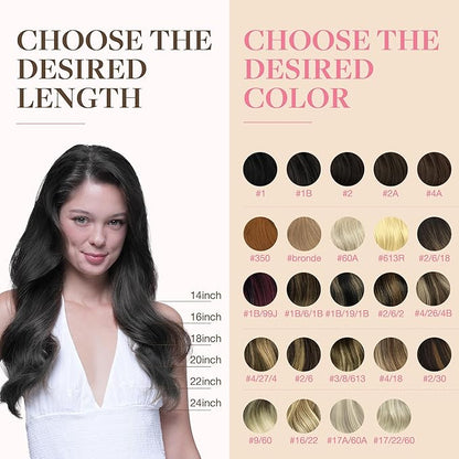 GOO GOO Tape in Hair Extensions Human Hair, 1 Jet black, 20inch 30g 10pcs, Skin Weft Seamless Invisible, Silky Straight with Thick Ends, Remy Human Hair