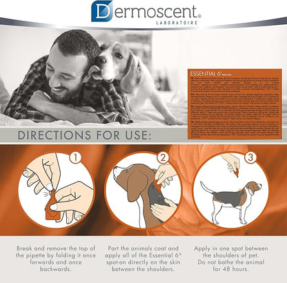 Dermoscent Essential 6 spot-on - Dog Skin Care for Dandruff & Allergy Relief with Vitamin E Oil - Anti Itch for Dogs - Natural Ingredients for Sensitive Skin - Dogs 10-20 kg - 4 Pipettes of 1.2 ml