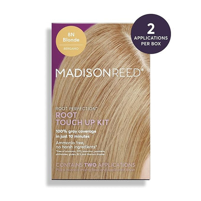 Madison Reed Root Perfection Permanent Root Touch Up, Dark Blonde 8N Bergamo, 10 Minutes for 100% Gray Root Coverage, Ammonia-Free Hair Dye, Two Applications