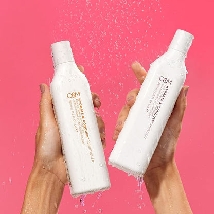 O&M Hydrate & Conquer Vegan Moisturizing Shampoo For Women + Men, Dry, Damaged, Colored Hair, Organic Coconut Oil, Vitamin A, B, C & E, Amino Acids, Paraben/Sulfate-Free, Made in Australia, 350ml
