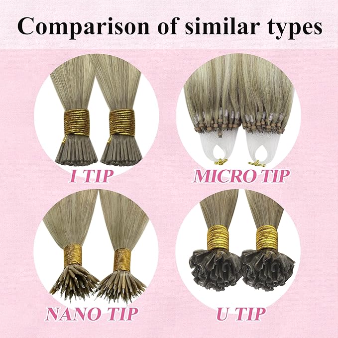 YoungSee Micro Loop Hair Extensions Real Human Hair Blonde Bead Hair Extensions Human Hair Ash Blonde Ombre Platinum Blonde Microbead Human Hair Extensions Balayage Add Hair Length 22In 50s/50g